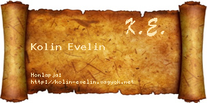 Kolin Evelin névjegykártya
